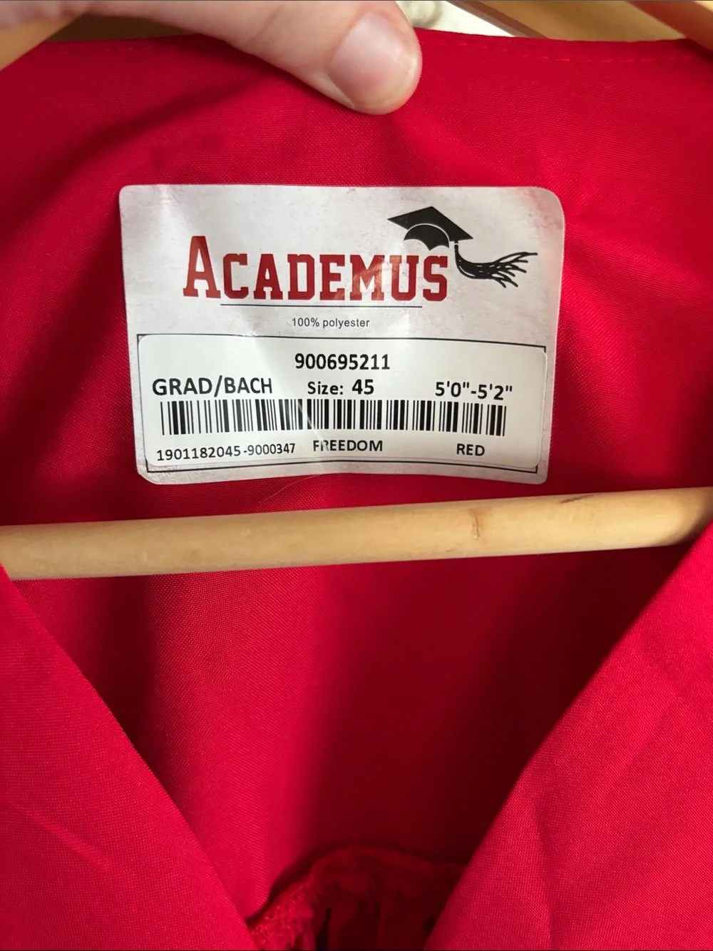 Red Graduation Gown - Picture 2 of 6
